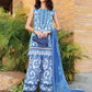 M prints blue cord set 3pice unstitched